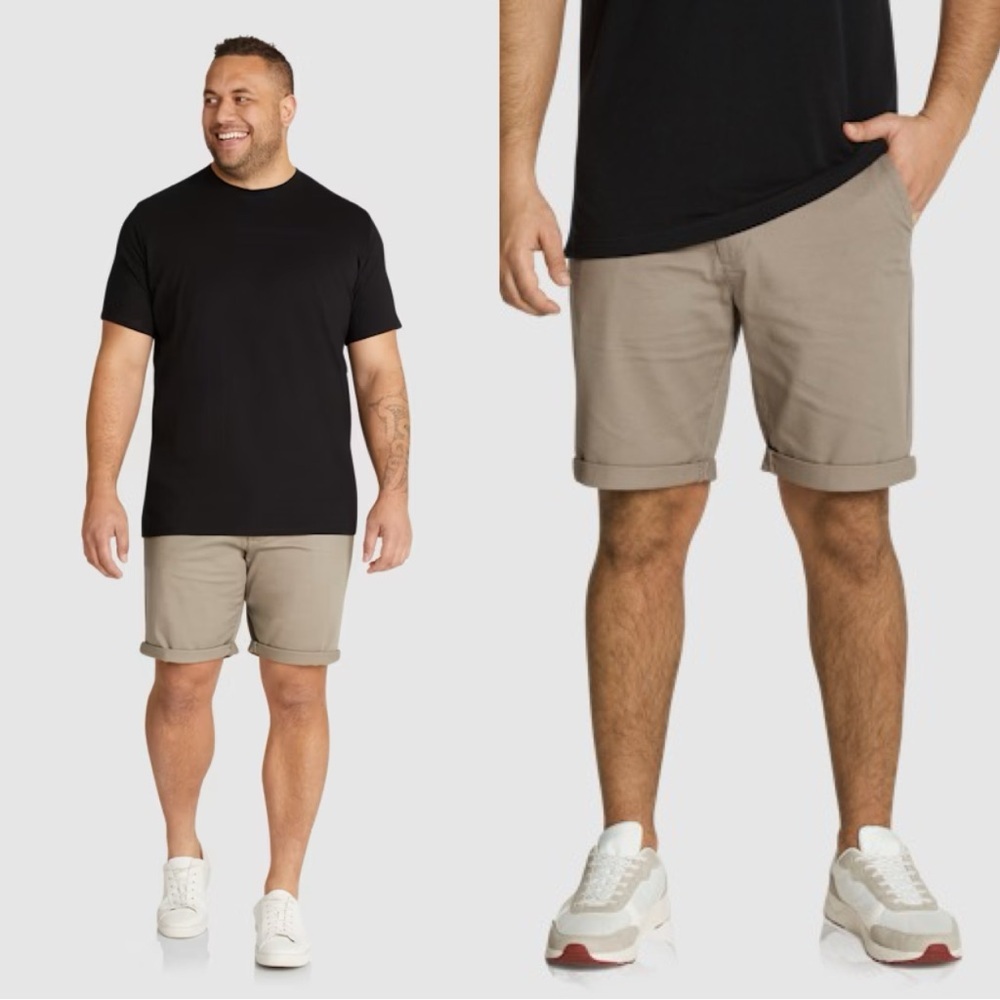 Johnny Bigg Charlie Canvas Khaki Chino Shorts in Brindle